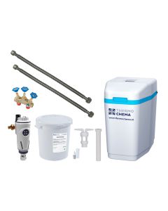 Kabinett-Enthärtungs- und Enteisenungsanlage MINI - SET inkl. Rückspülfilter