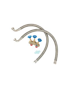 Montageblock 1" mit Verschneidung und Flexschläuche IG