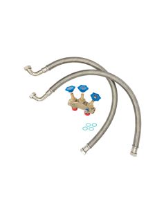 Montageblock 5/4"  IG, 1" AG mit Verschneidung und Flexschläuche IG