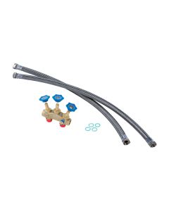 Montageblock 6/4" mit Verschneidung und Flexschläuche IG